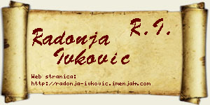 Radonja Ivković vizit kartica